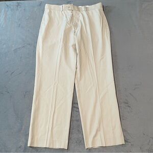 Stafford Pants Mens 38x30 Beige Year Round Classic Fit Flat Front Dress Slack